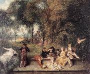 WATTEAU, Antoine Merry Company in the Open Air1 USA oil painting artist